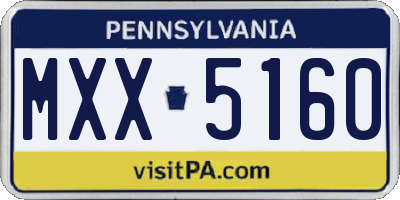 PA license plate MXX5160