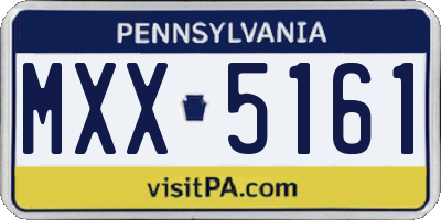 PA license plate MXX5161