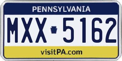 PA license plate MXX5162