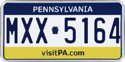 PA license plate MXX5164