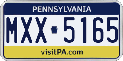 PA license plate MXX5165