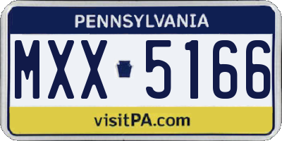 PA license plate MXX5166