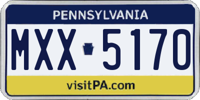 PA license plate MXX5170