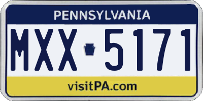 PA license plate MXX5171