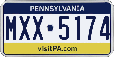 PA license plate MXX5174