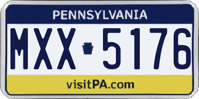 PA license plate MXX5176