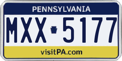 PA license plate MXX5177