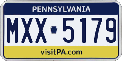 PA license plate MXX5179