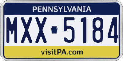 PA license plate MXX5184