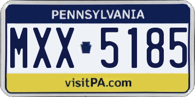 PA license plate MXX5185