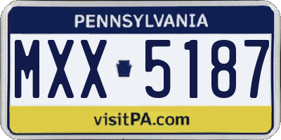 PA license plate MXX5187