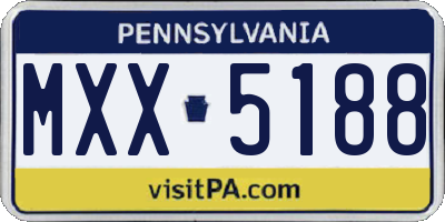 PA license plate MXX5188