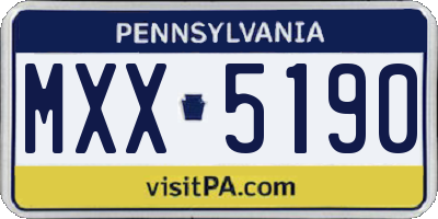 PA license plate MXX5190