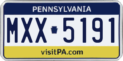PA license plate MXX5191