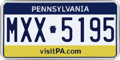 PA license plate MXX5195
