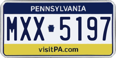 PA license plate MXX5197