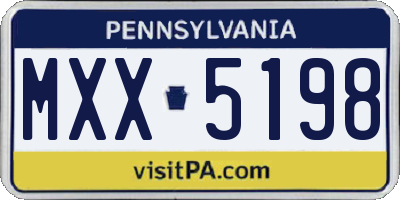 PA license plate MXX5198