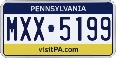 PA license plate MXX5199