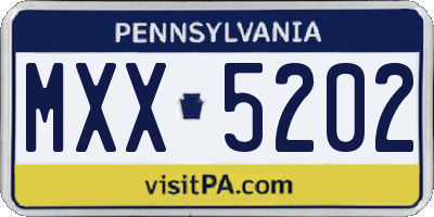 PA license plate MXX5202
