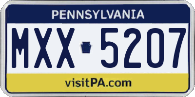 PA license plate MXX5207