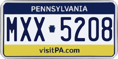PA license plate MXX5208