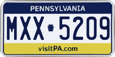 PA license plate MXX5209