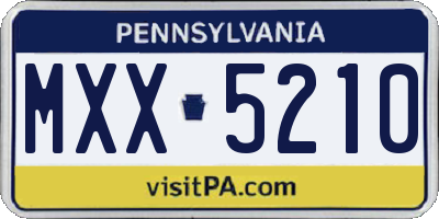 PA license plate MXX5210