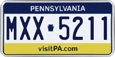 PA license plate MXX5211