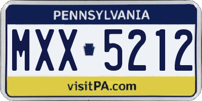 PA license plate MXX5212