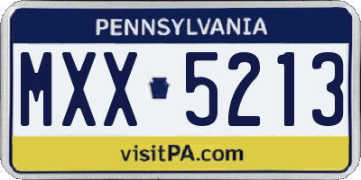 PA license plate MXX5213