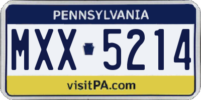 PA license plate MXX5214