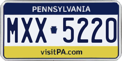 PA license plate MXX5220