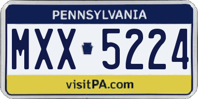 PA license plate MXX5224
