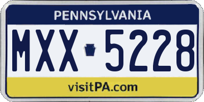 PA license plate MXX5228