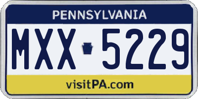 PA license plate MXX5229
