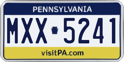 PA license plate MXX5241