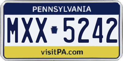 PA license plate MXX5242