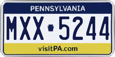 PA license plate MXX5244
