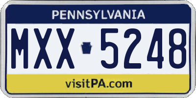 PA license plate MXX5248