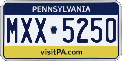 PA license plate MXX5250