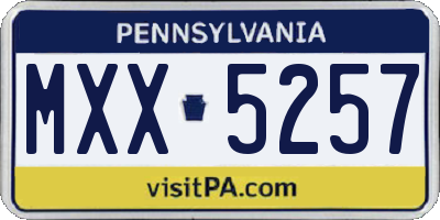 PA license plate MXX5257
