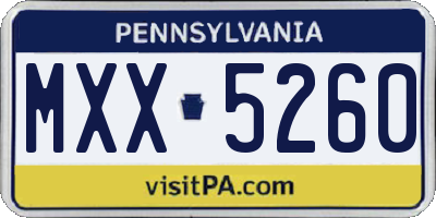 PA license plate MXX5260