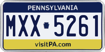 PA license plate MXX5261