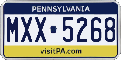 PA license plate MXX5268