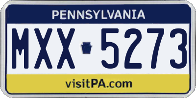 PA license plate MXX5273