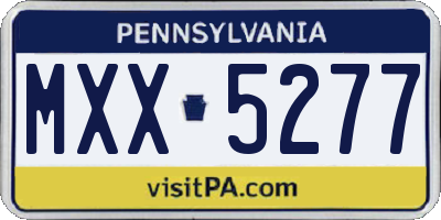 PA license plate MXX5277