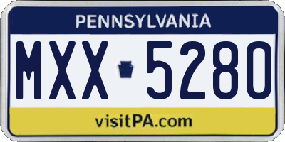 PA license plate MXX5280