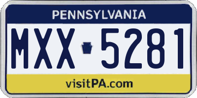 PA license plate MXX5281