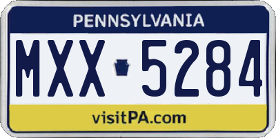 PA license plate MXX5284