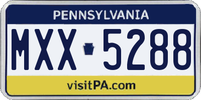 PA license plate MXX5288